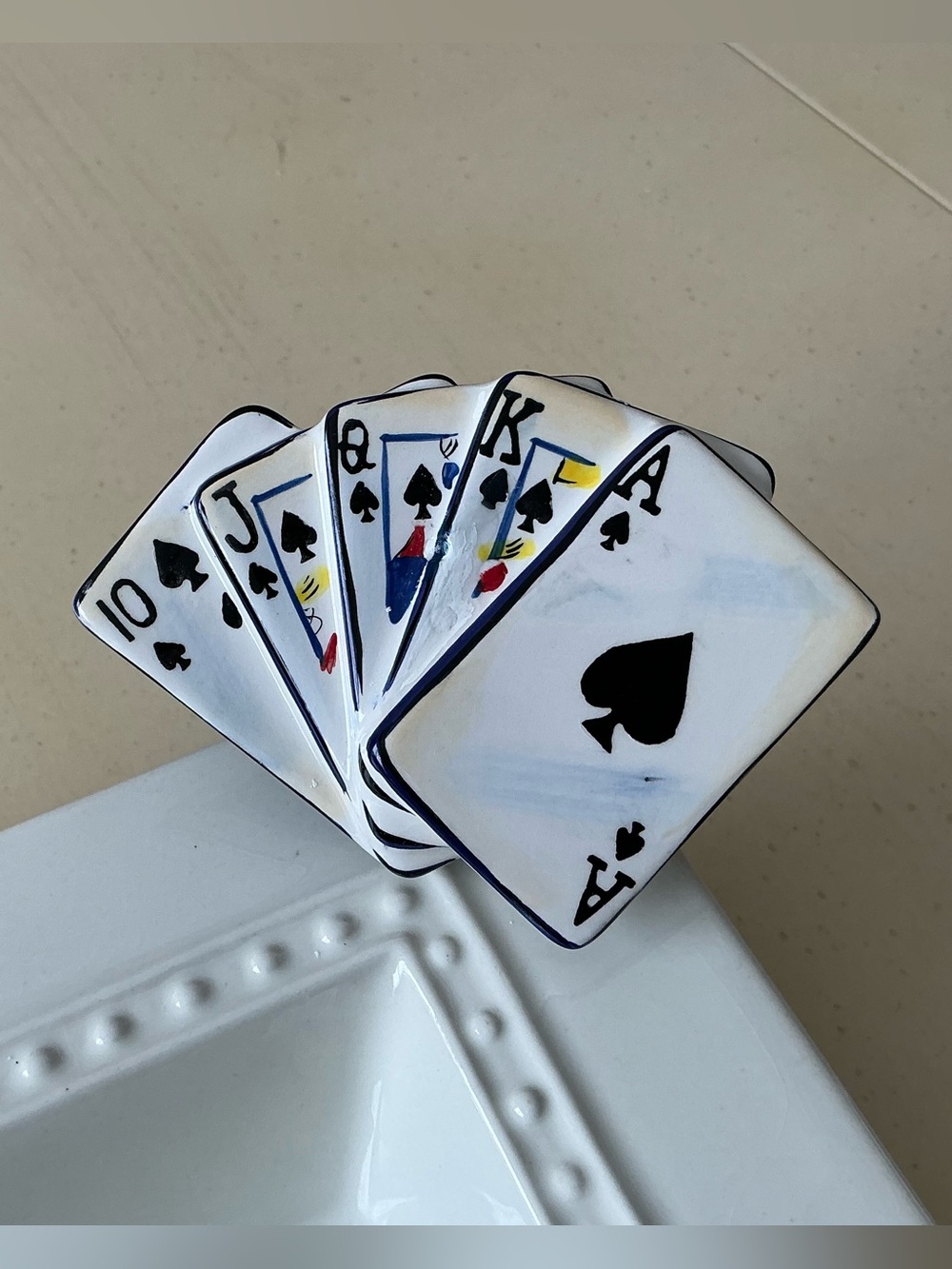Royal Flush Playing Cards Platter Decoration - Spades (4)